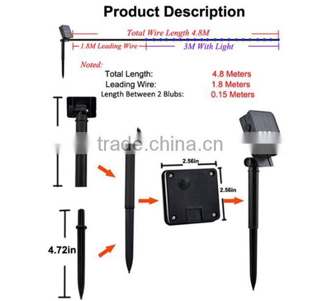 Holiday Lighting Solar Powered 4.8M 20 Leds Outdoor Cherry Blossoms Christams String Lights Garden Solar Light