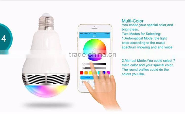 E27 Best selling 2016 good quality 4.0 wireless bluetooth lighted speaker