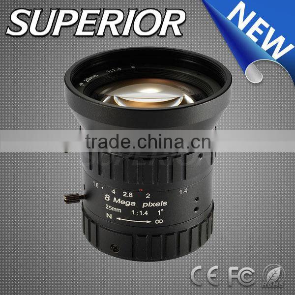 IR Multi-Coating special systems and technologies HD8MP 25mm F1.4 Machine Vision CCTV Lens Manual Iris C mount megapixel Lens