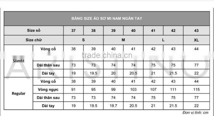 35% cotton 65% PE Aristino shirt for men