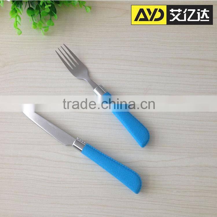 24 pcs stainless steel cutlery set with plastic handle