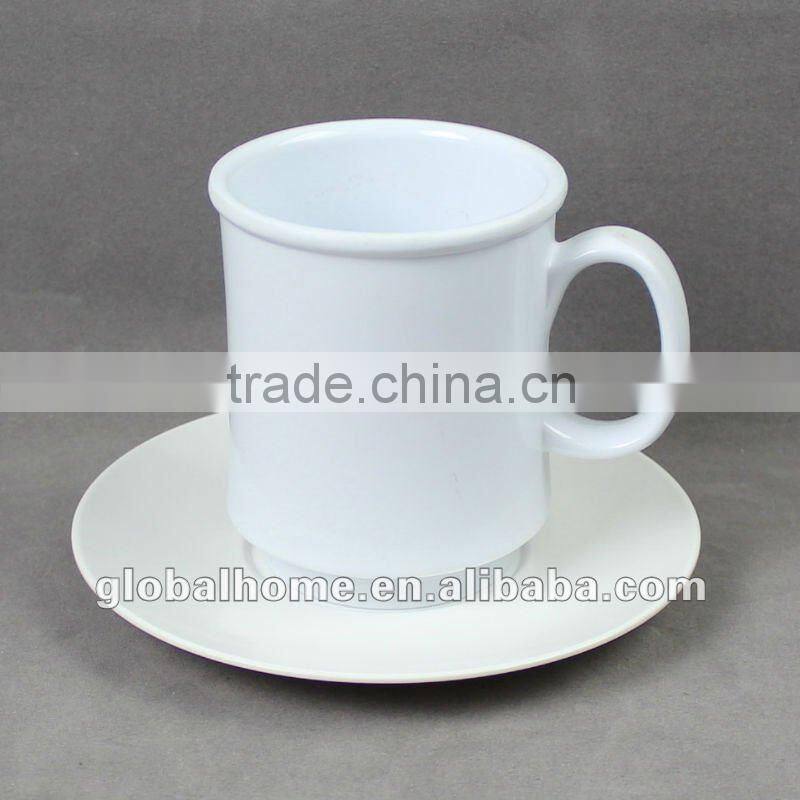 melamine coffee mug and saucer