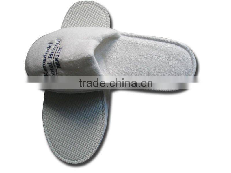 poly terry washable closed toe hotel slipper