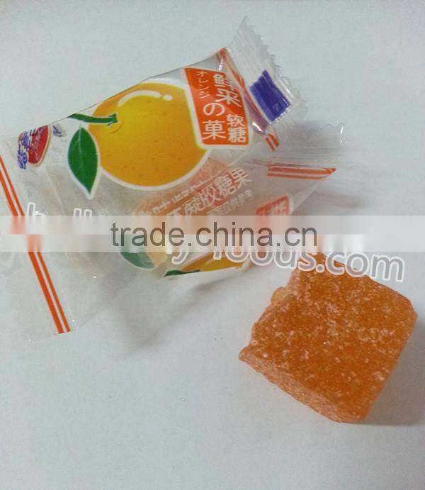 Individual Wrapped Sugar Coated Soft Jelly Cube Candy