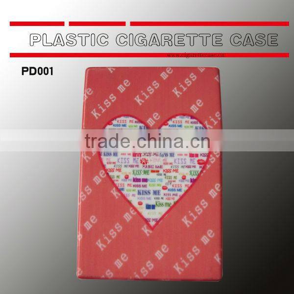 Hot sell new design heart style plastic cigarette case/box/holder for 85mm cigarettes pack