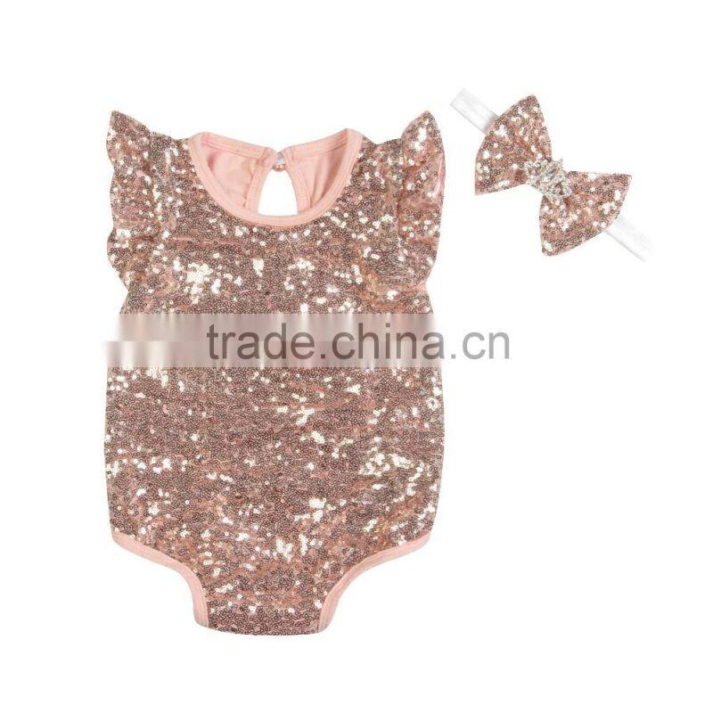Newest Design Wholesale Kids Romper Sequin Romper Romper for Baby
