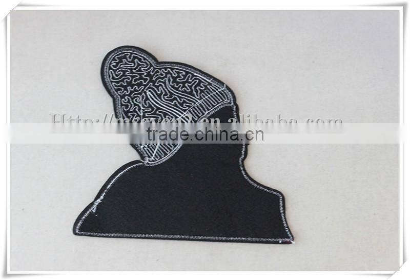 Latest Customized girls head design personalized embroidery patches