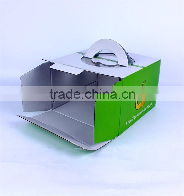 Die cut handle foldable corrugated cake paper box paper custom cake boxes