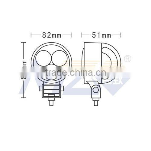 MZ Popular HOT Selling 9W 3.3'' LED Headlights Carton Fair APPEX Automechanika LED off road lighting Truck SUV ATV LED work lamp
