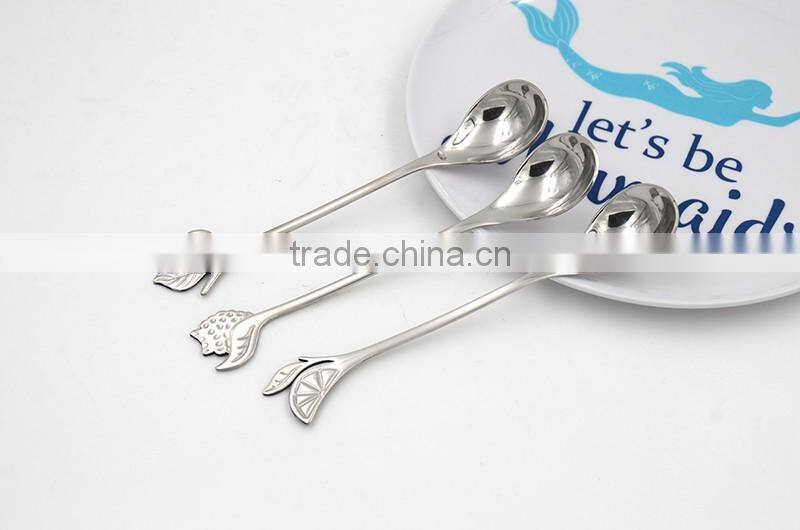Free sample! Designed handle long elegant spoon stainless steel material