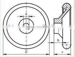 Disc handwheel, similar to DIN 950 made of aluminium, diameter 80mm
