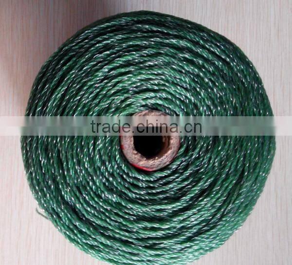 Green Electric Fencing Rope with Spool Package