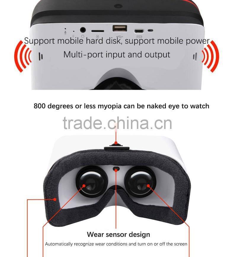 2016 New coming virtual reality 3d vr glasses with headphone