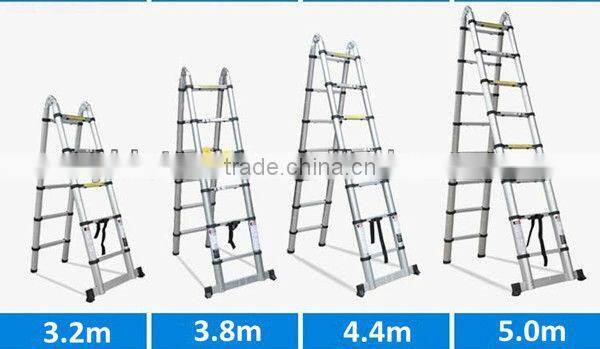 2x5 steps 3.2m EN131 extension telescopic aluminum ladder portable ladder