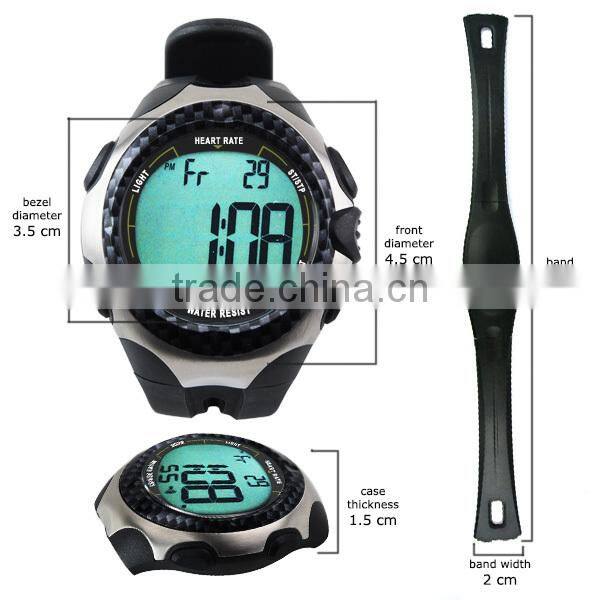 Water Resistant 30M Wireless Heart Rate Monitor Fitness Watch Chest Strap Sensor Belt Sport 30~240bpm Calorie Counter Count