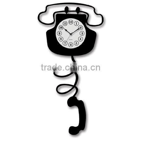 telephone wall clock home decoration clock wall clock for home decor funny clock hot selling plastic wall clock