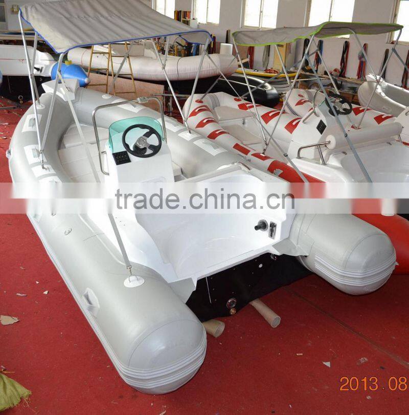 hot sale 3.9m PVC or Hypalon luxury fibergrass RIB boat