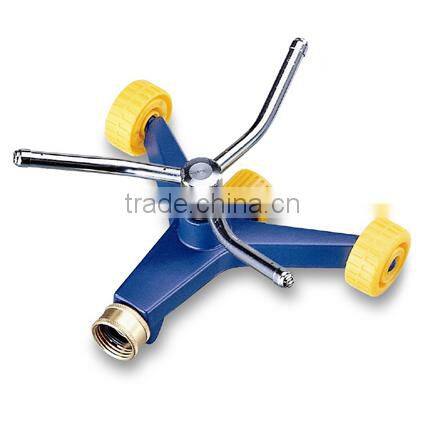 3-Arm Rotary Sprinkler With 2-Wheel Base For Lawn Watering