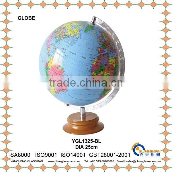 YGL1201DIA10.6cm desk office decorative world globes wooden stand