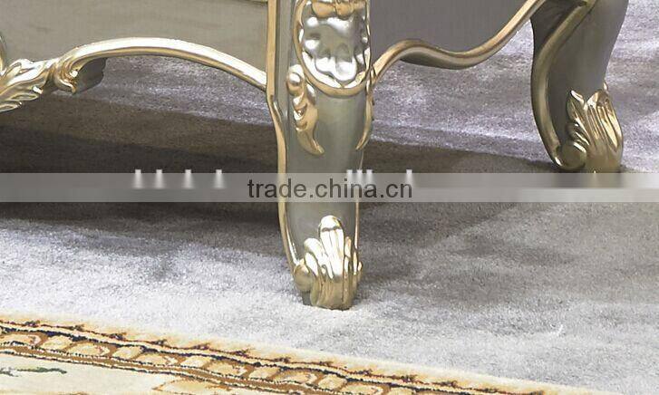 European Style Living Room Furniture Wine Cabinet, Elegant Wood Carved Showcase, Glass Door Storage Cabinet (BF01-ML040)