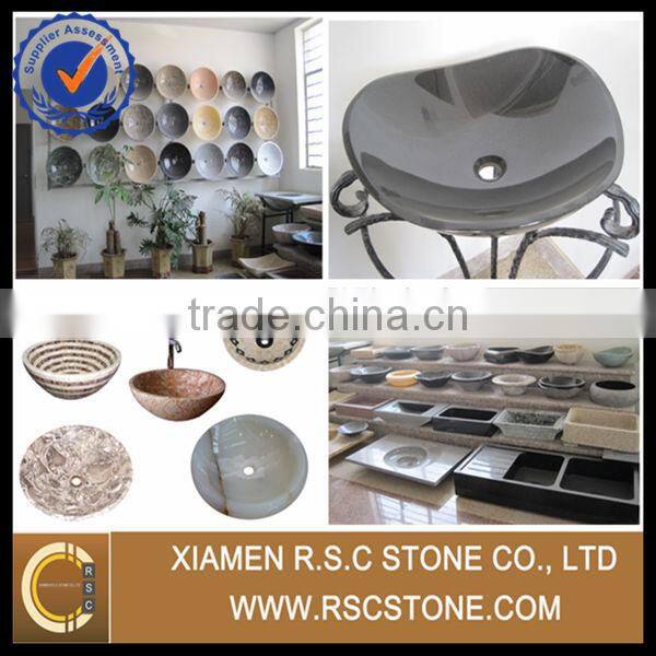 White carrara marble oval sink with single hole