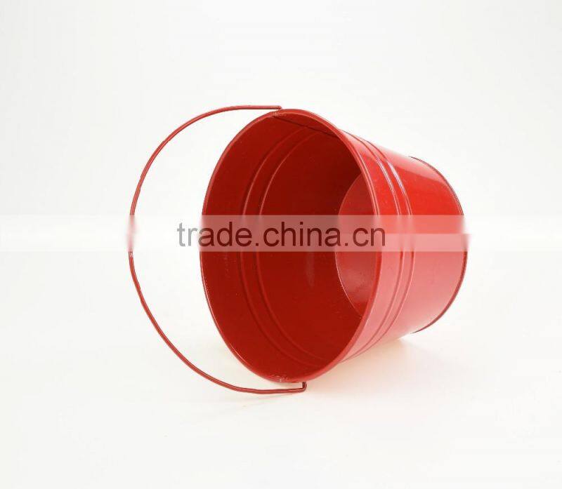 made in china cheap modern yellow hanging round powder coated metal flower pot planters