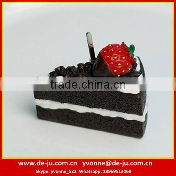 Birthday Gift Black Mousse Strawberry Cake Candle