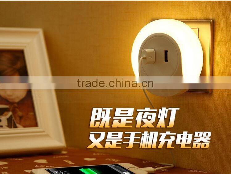 Creative Dual Usb Charger Socket / Led Sensor Night Light / Smart Home Night Lamp With USB Charger Socket