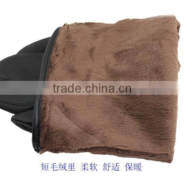 Fashion Men touch gloves, add wool warm gloves, leather driving gloves