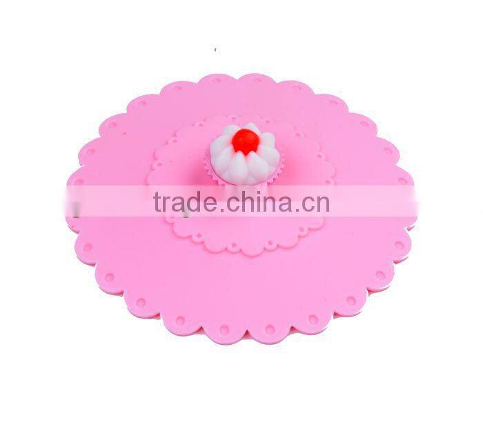 Colorful and funny cake food grade silicone cup lid