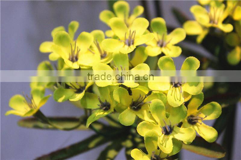 Home garden decoration 108cm hight yellow Single branch 6 heads small artificial wedding flowers ELTH03 0401