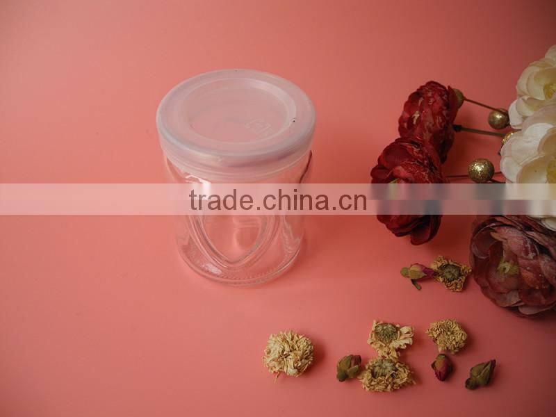 concise table use heart belief glass jam jar with lid
