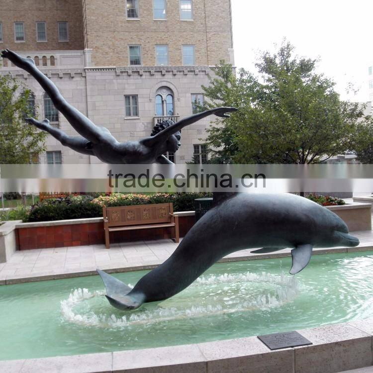 outdoor garden decoration metal craft bronze dolphin outdoor statues