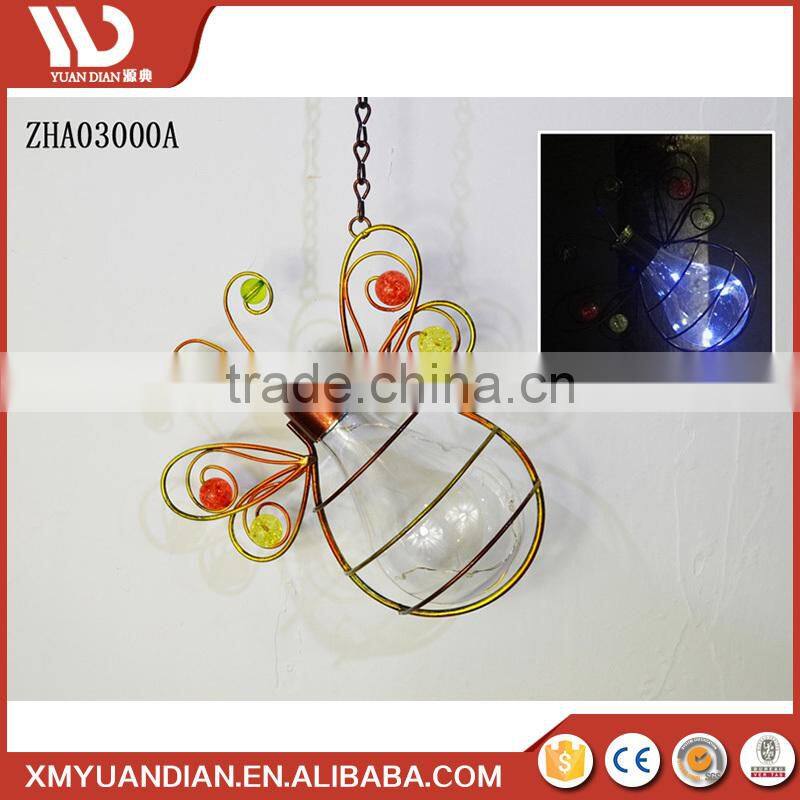 Resin Crafts Hanging Ornament Lantern Decoration Butterfly Ladybug Color Changing Led Handpainted Polyresin Hang Solar Light 20