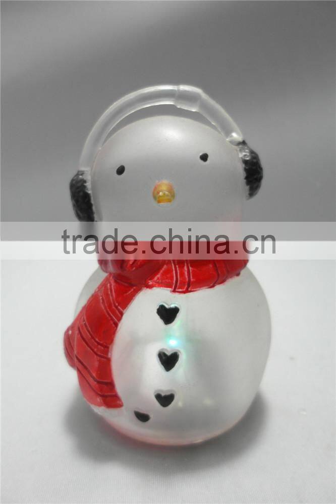 Flashing LED color changing small acrylic snowman