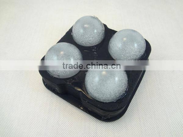 LFGB black silicone 4 cavity ice ball molds