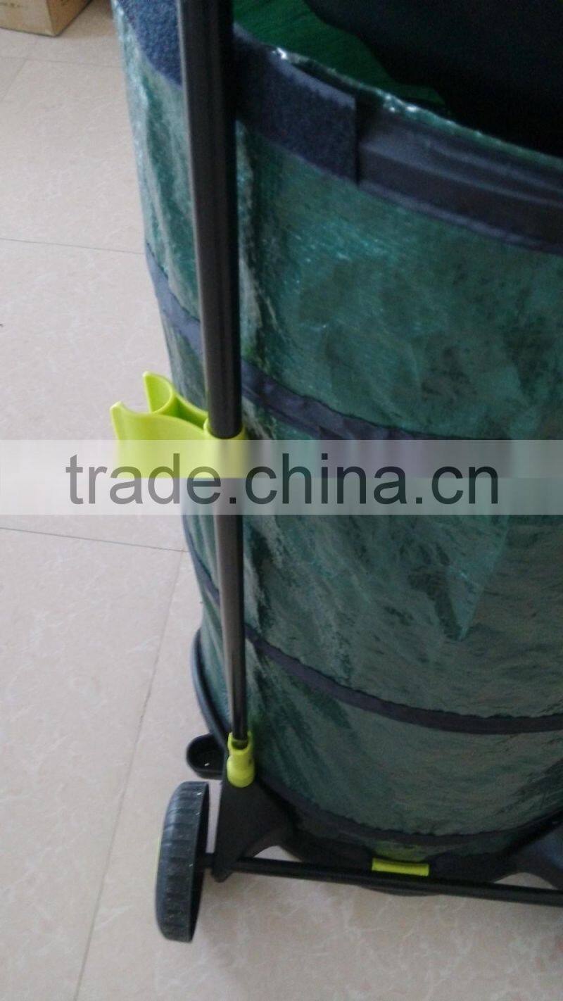Eco-friendly Plastic Rolling Garden Leaf Bag Cart