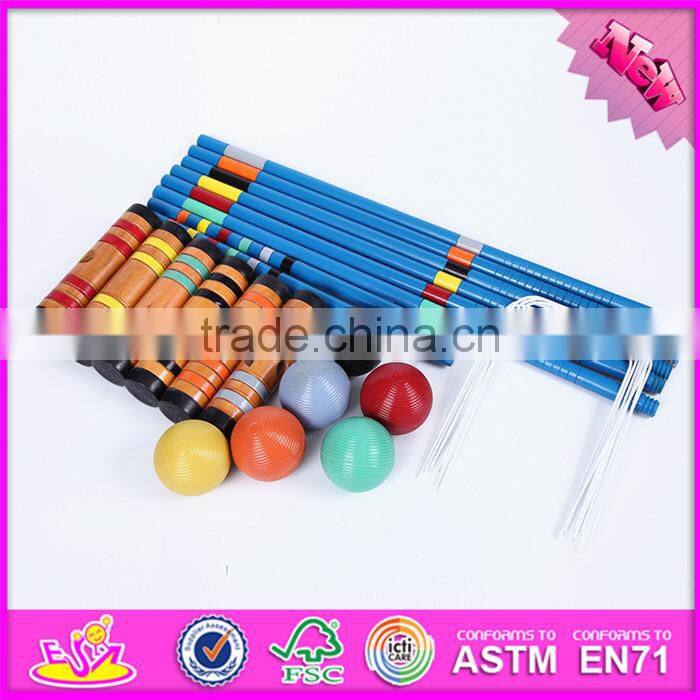 2016 Outdoor garden 6 player funny children wooden croquet mallet W01A171