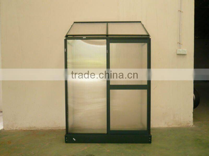 4x6ft garden aluminum greenhouse against wall