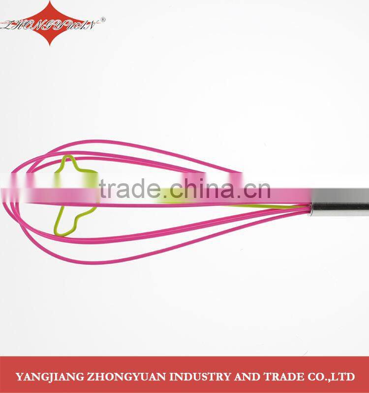 12-inch colorful silicone coated wires egg whisk with stainless steel handle