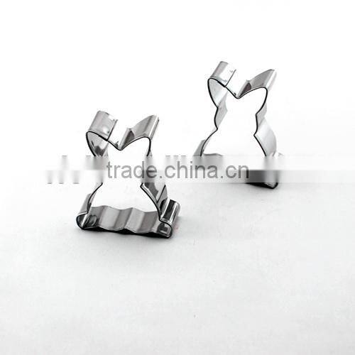 100% Food grade cake tools animal shape cookie cutter stainless steel rabbit biscuit mold for Easter promotional