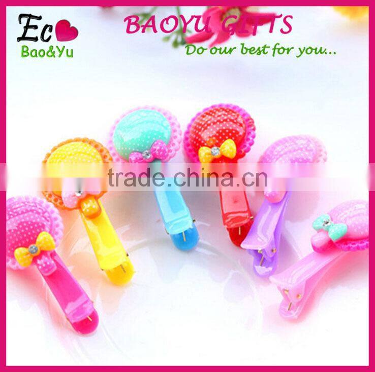 Factory wholesale New plastic bows shaped kids Hair clips