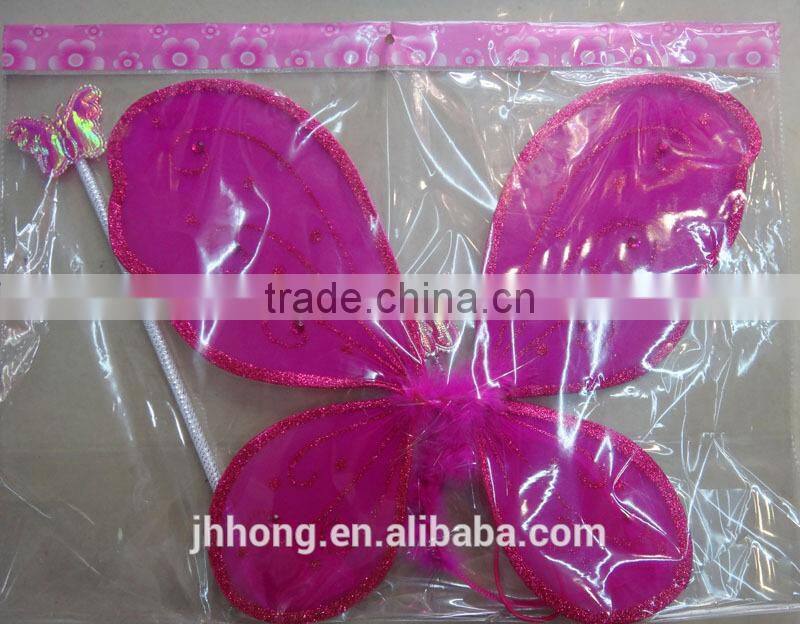 deep pink butterfly wings for party girls set