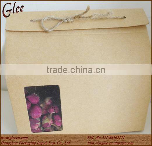 High quality personalized custom Brown Kraft window paper tea bags