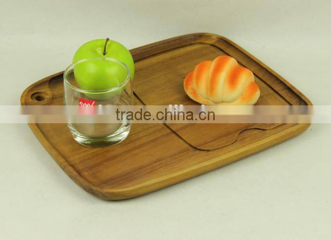 Cheap natural color food serving storage wooden tray