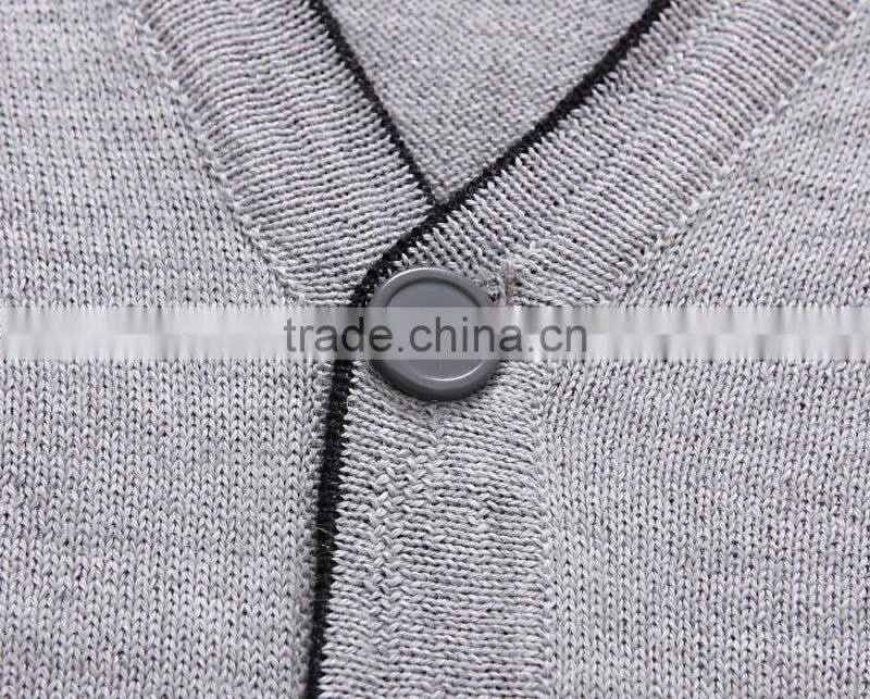Men's fine cardigan grey kintwear