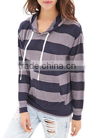 female hoodie with stripes /long sleeve autumn blouse alibaba