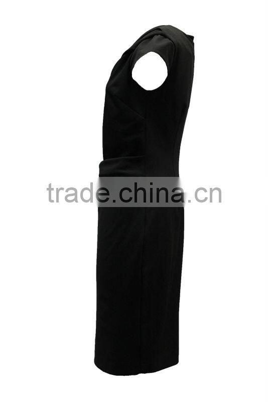 lady graceful/gorgeous dress, v-neck cap sleeve asymmetric design slim fitting back zipper long evening dress