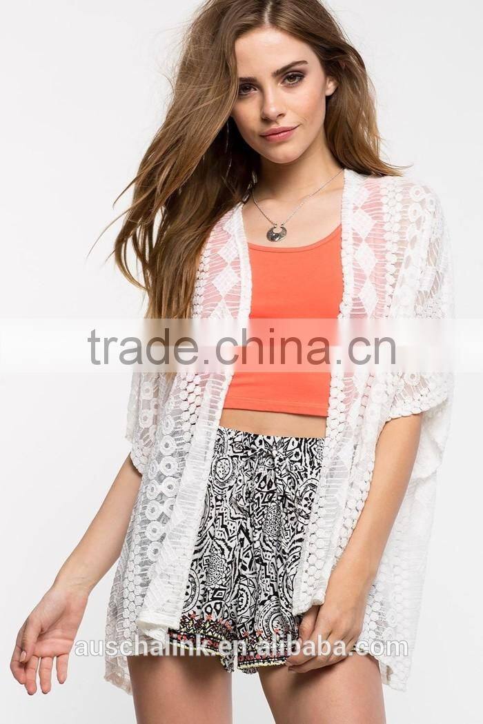 latest ladies fashion crochet cardigan customized low price