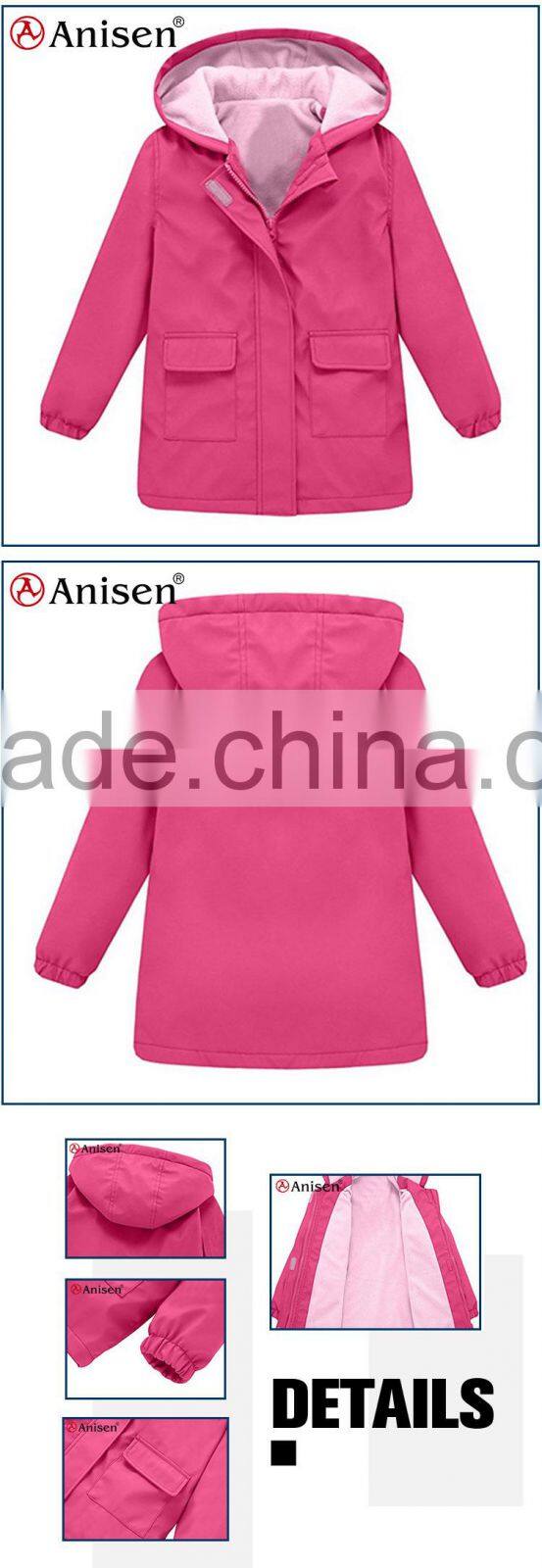 oem factory children boutique kids clothing girls softshell jacket